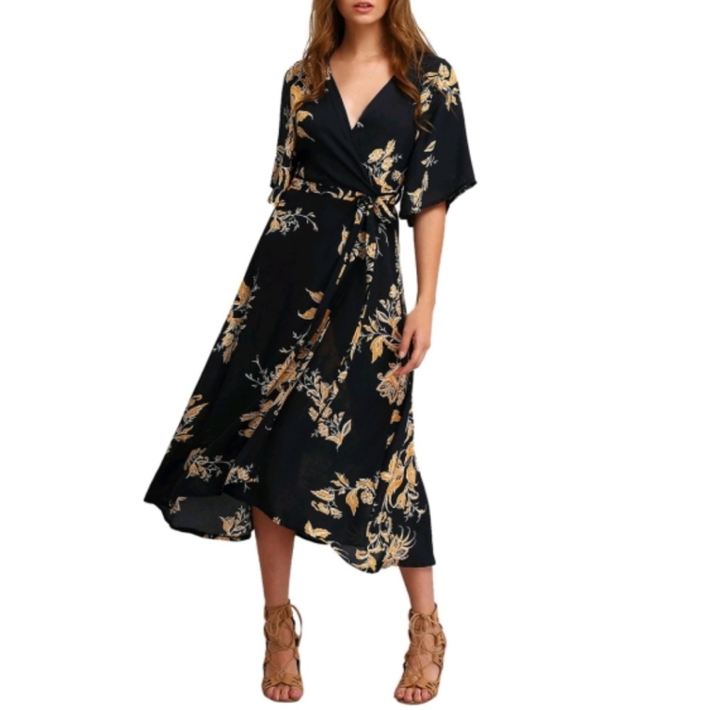 CUPSHE BOHO V-NECK WRAP DRESS - Picture 3 of 4